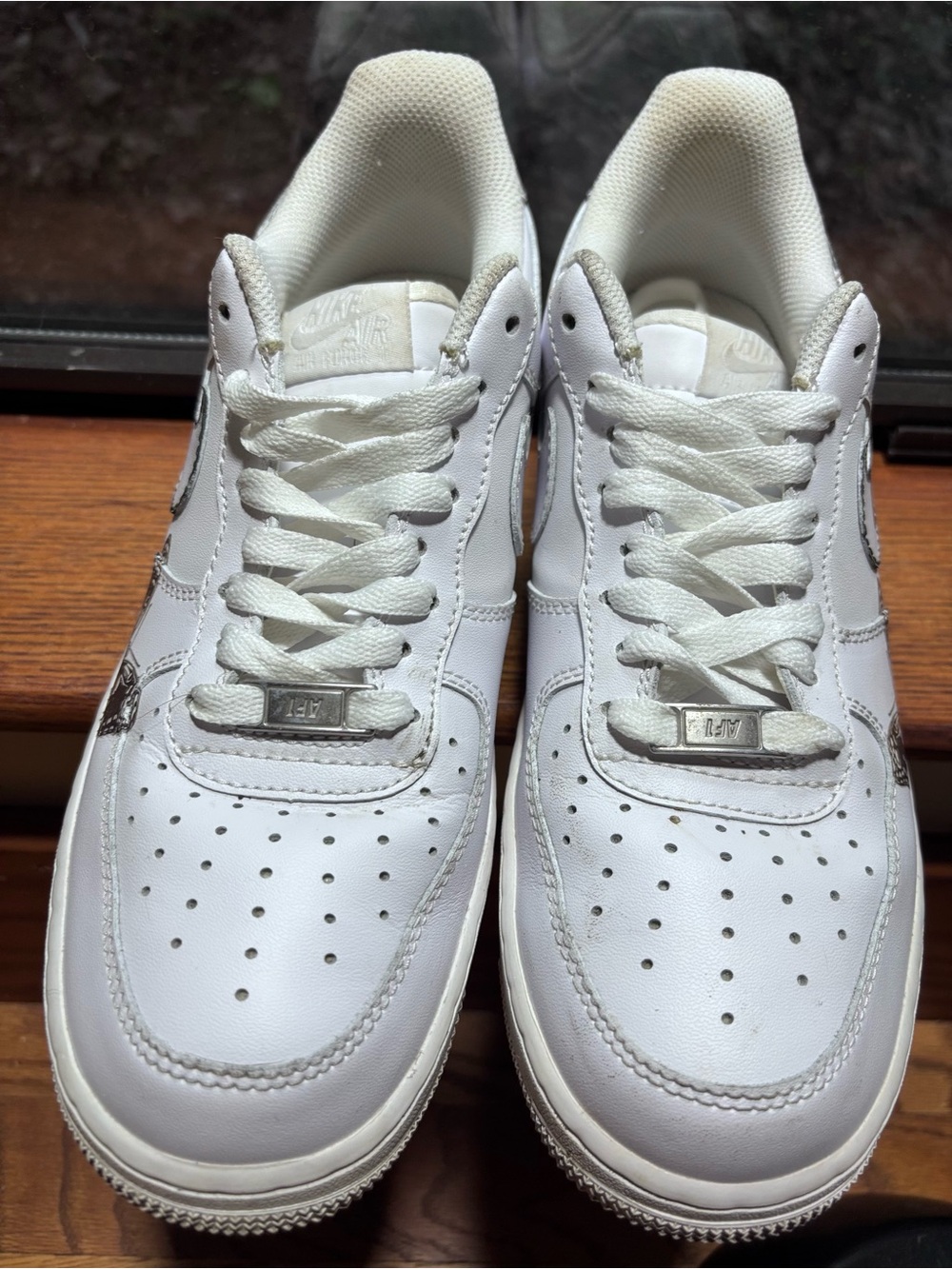 Nike Air Force 1 Butterfly White Leather Sneakers Women's 7.5